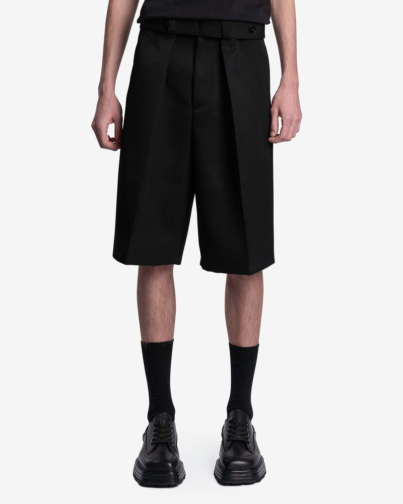 Jil Sander Men's Shorts Grain de Poudre Trouser Shorts in Black