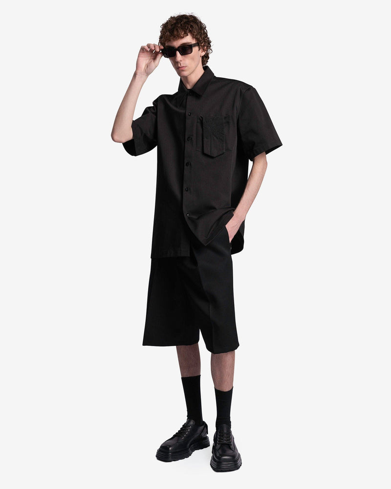 Jil Sander Men's Shorts Grain de Poudre Trouser Shorts in Black