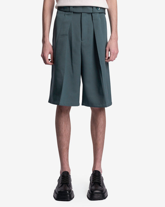 Jil Sander Men's Shorts Grain de Poudre Trouser Shorts in Shaded Spruce