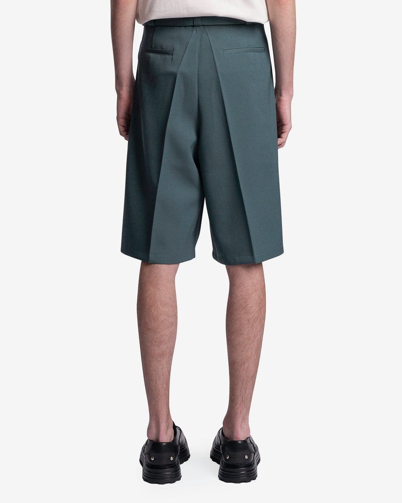 Jil Sander Men's Shorts Grain de Poudre Trouser Shorts in Shaded Spruce