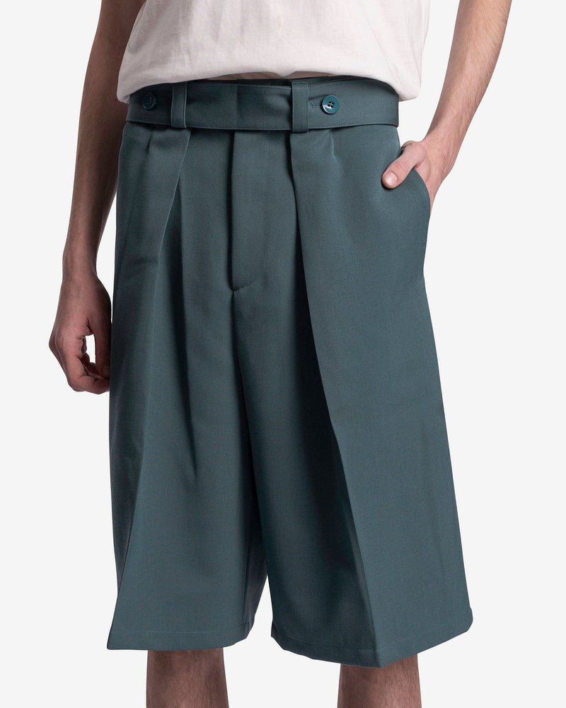 Jil Sander Men's Shorts Grain de Poudre Trouser Shorts in Shaded Spruce