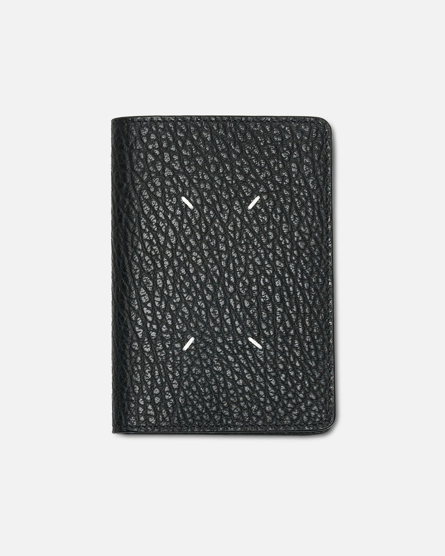 Maison Margiela Leather Goods O/S Grainy Leather Passport Cover in Black
