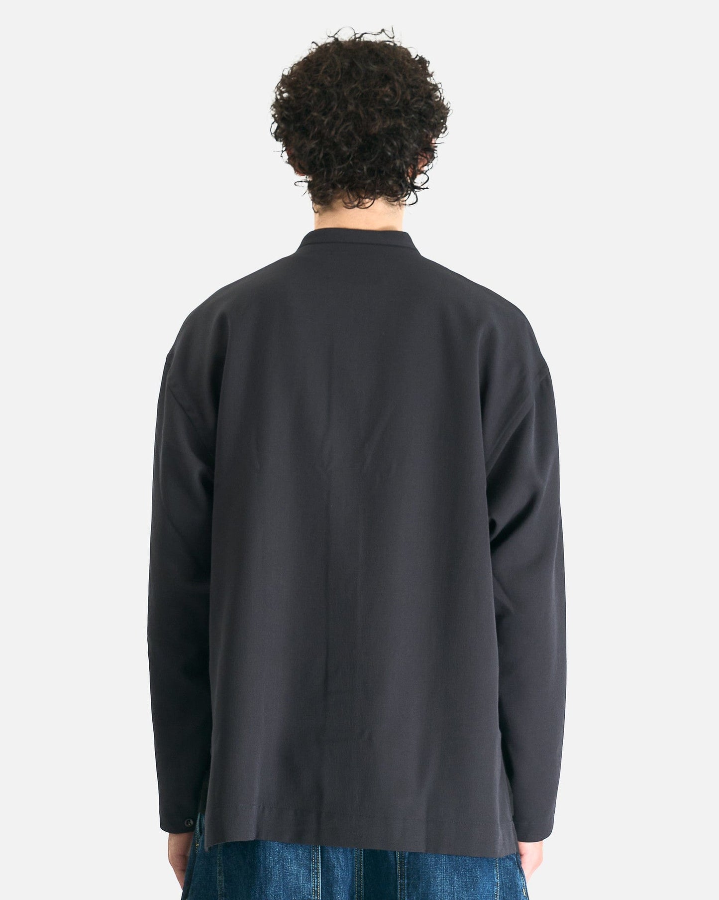 Studio Nicholson Men's Shirts Grandad Collar Shirt in Pewter