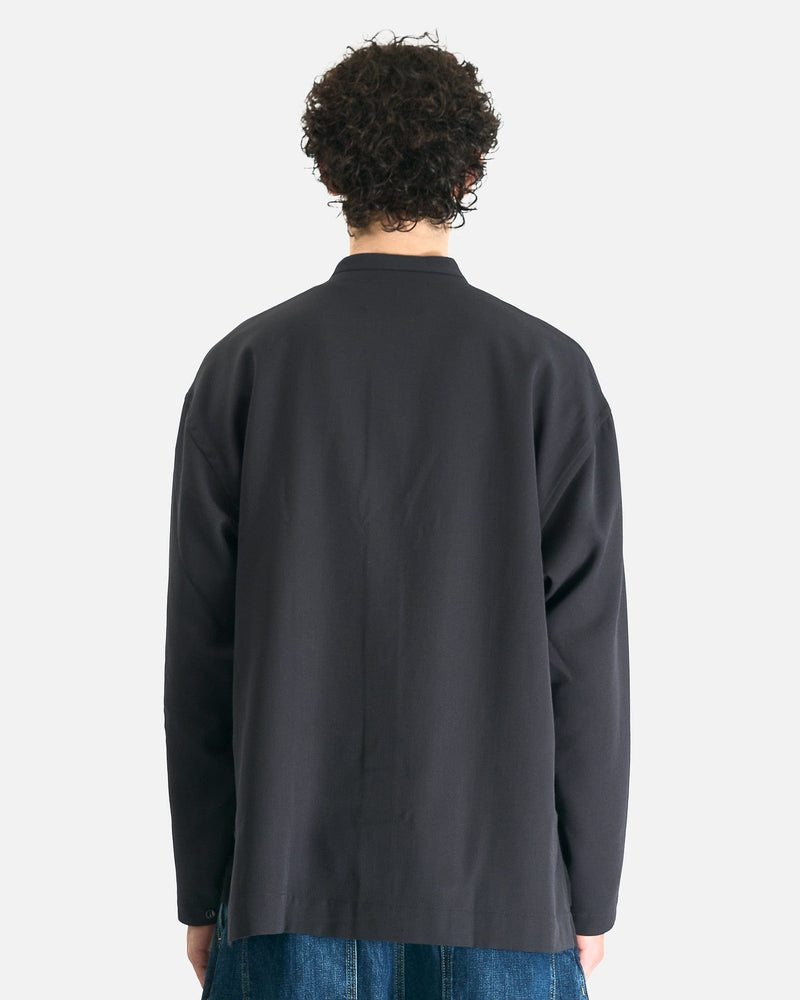 Studio Nicholson Men's Shirts Grandad Collar Shirt in Pewter