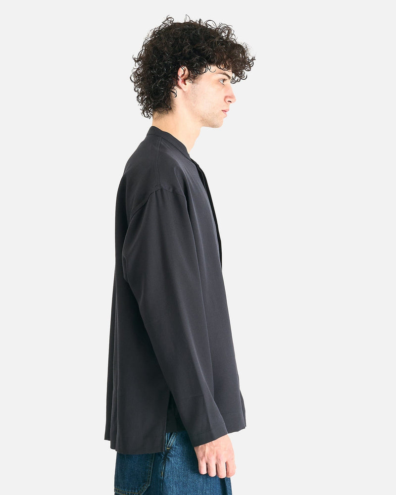 Studio Nicholson Men's Shirts Grandad Collar Shirt in Pewter