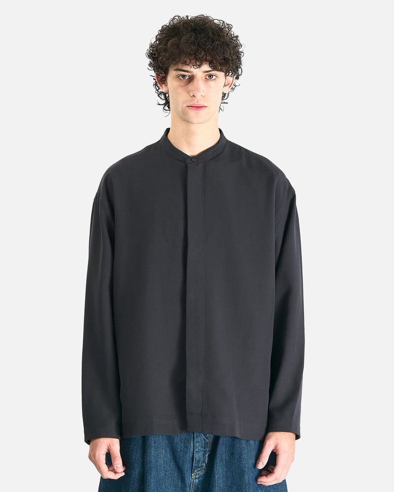 Studio Nicholson Men's Shirts Grandad Collar Shirt in Pewter