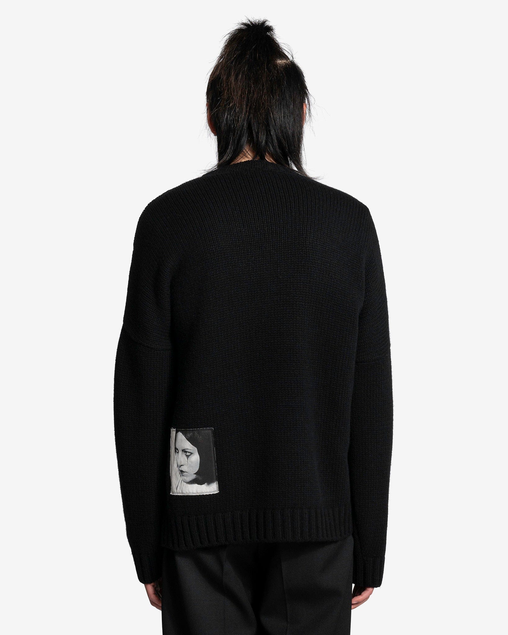 UNDERCOVER Men's Sweater Graphic Knit Sweater with Patch in Black