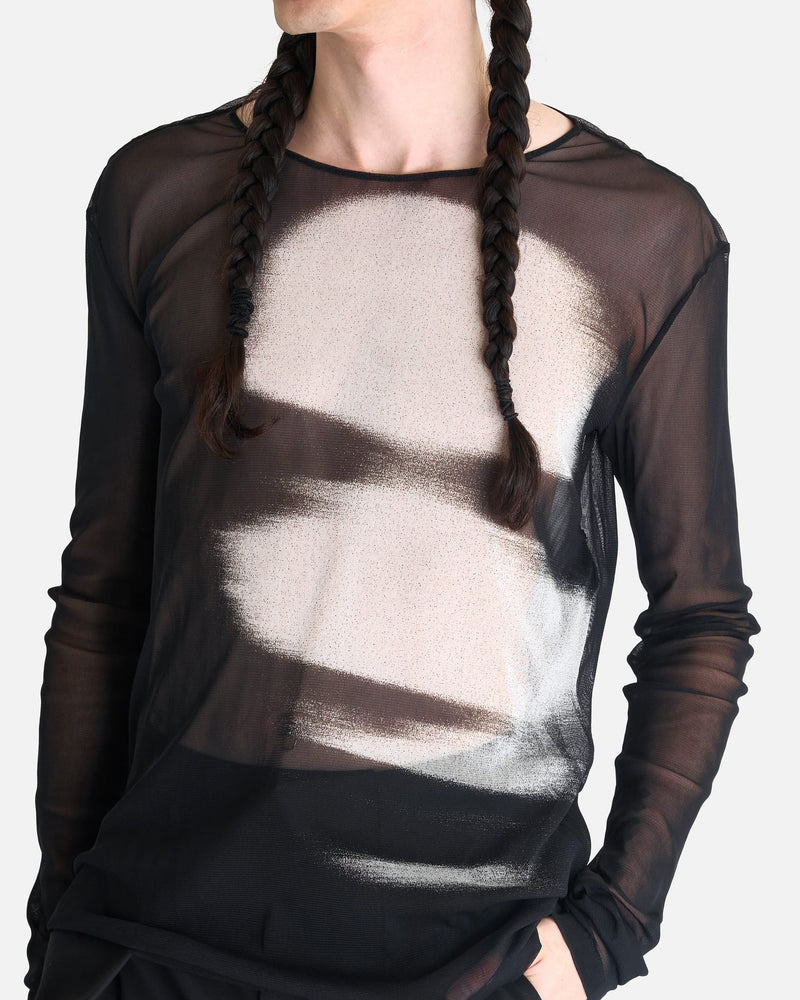 Ann Demeulemeester Men's T-shirts Greg Slim Fit Fading Portrait T-Shirt in Black/Grey