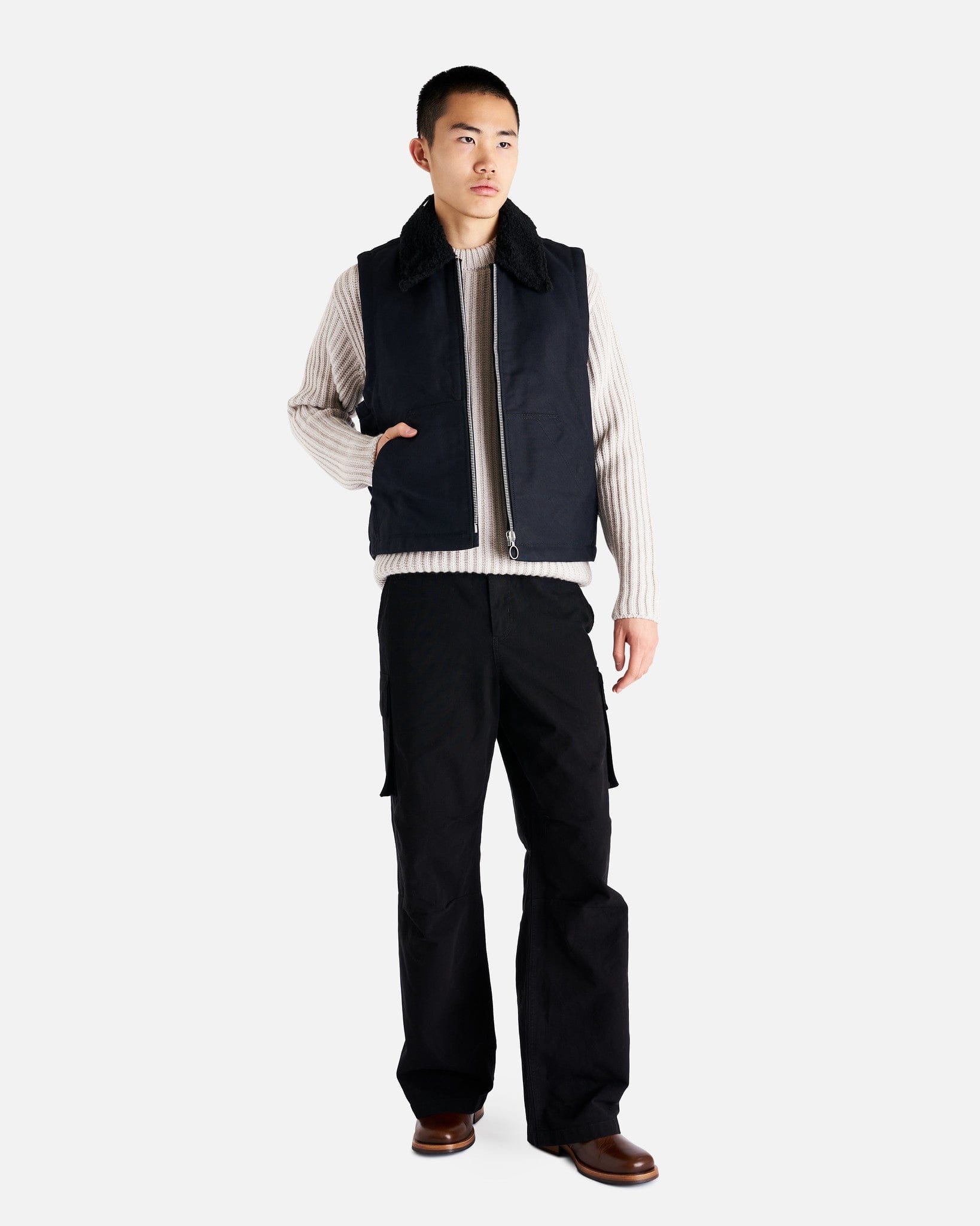 Our Legacy Men's Jackets Grizzly Vest in Black Highland Cotton