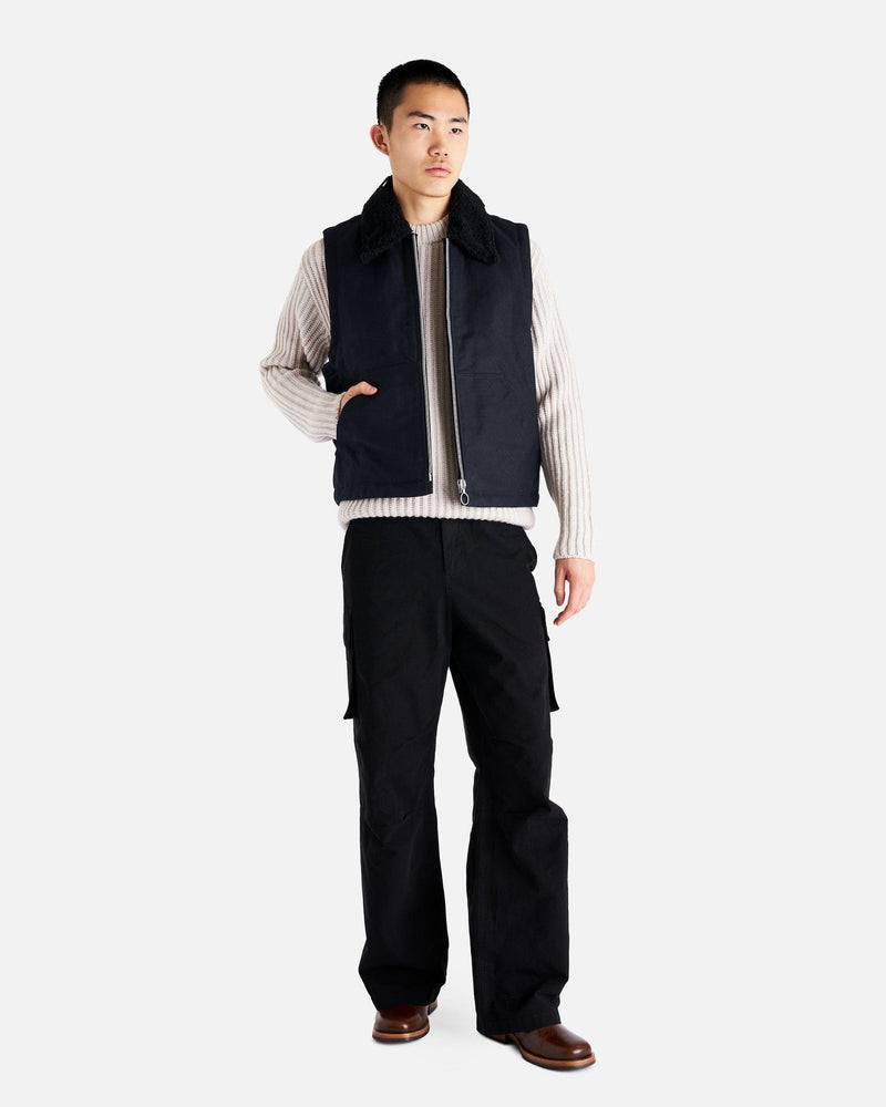 Our Legacy Men's Jackets Grizzly Vest in Black Highland Cotton