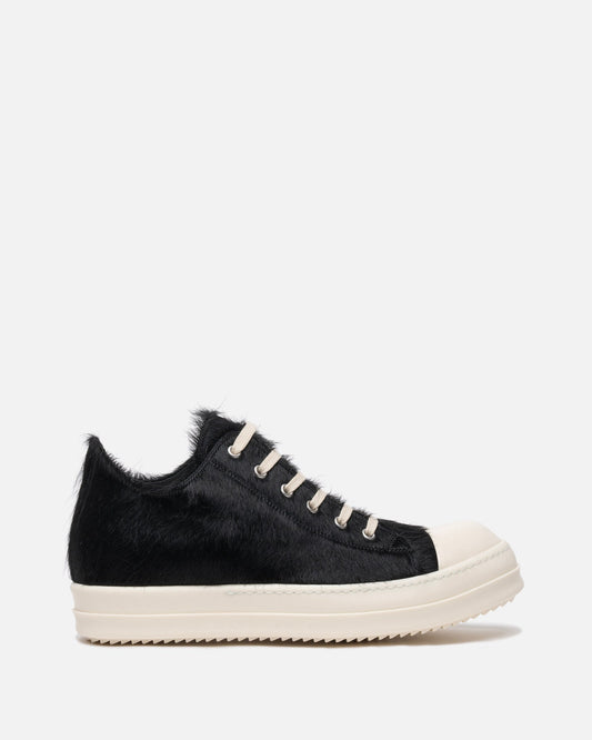 Rick Owens Men's Sneakers Hairy Low Ramones in Black/Milk
