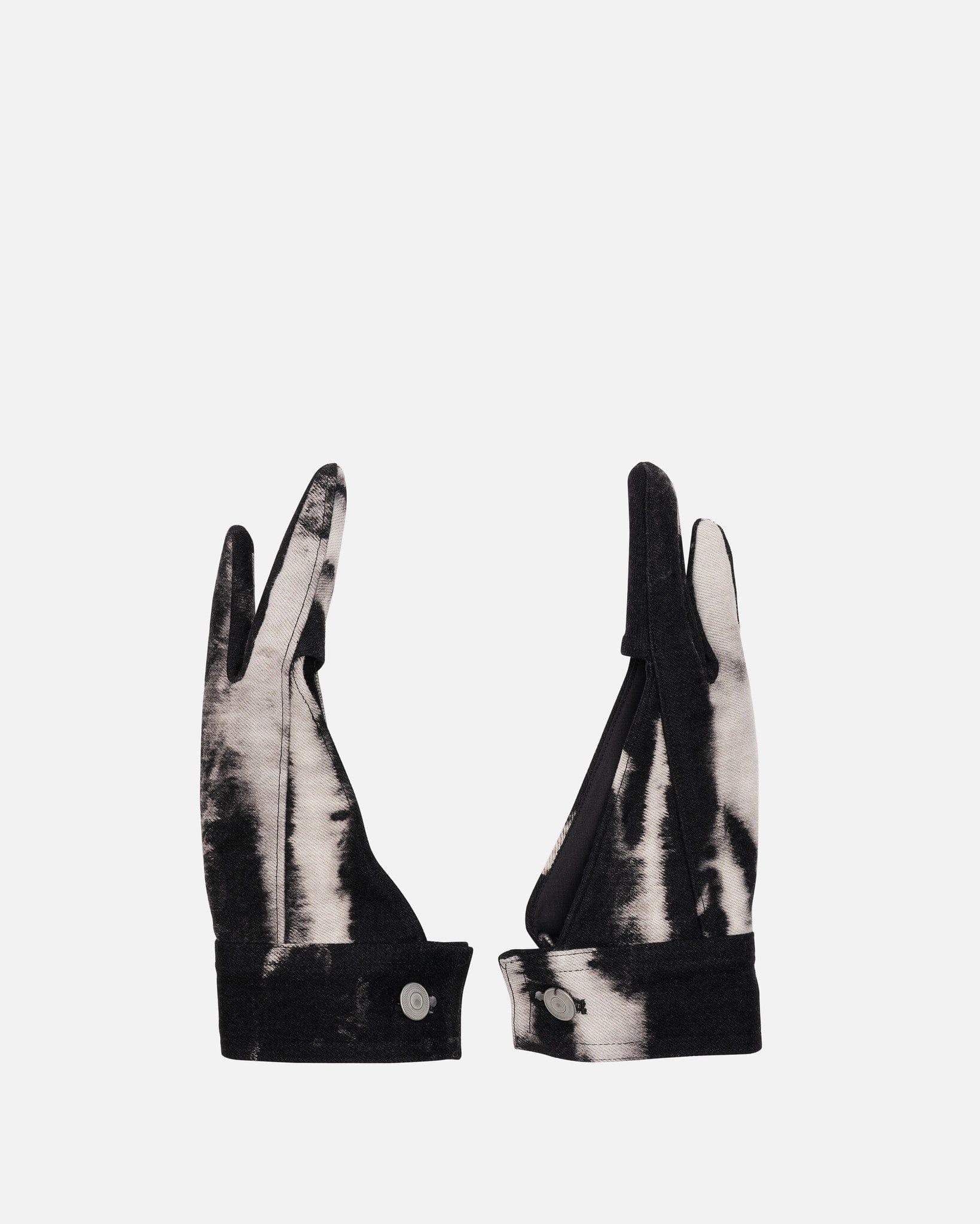 Goomheo Men's Gloves O/S Half Gloves in Black/White Washed Denim