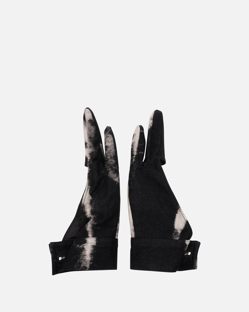 Goomheo Men's Gloves O/S Half Gloves in Black/White Washed Denim
