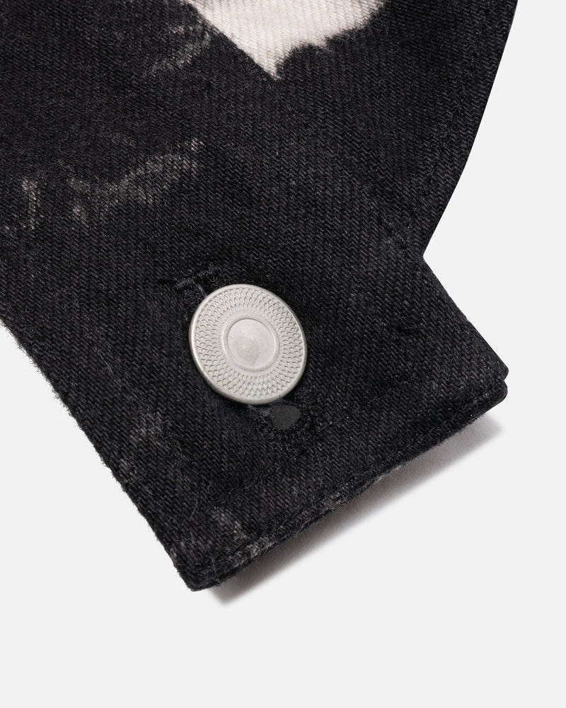 Goomheo Men's Gloves O/S Half Gloves in Black/White Washed Denim