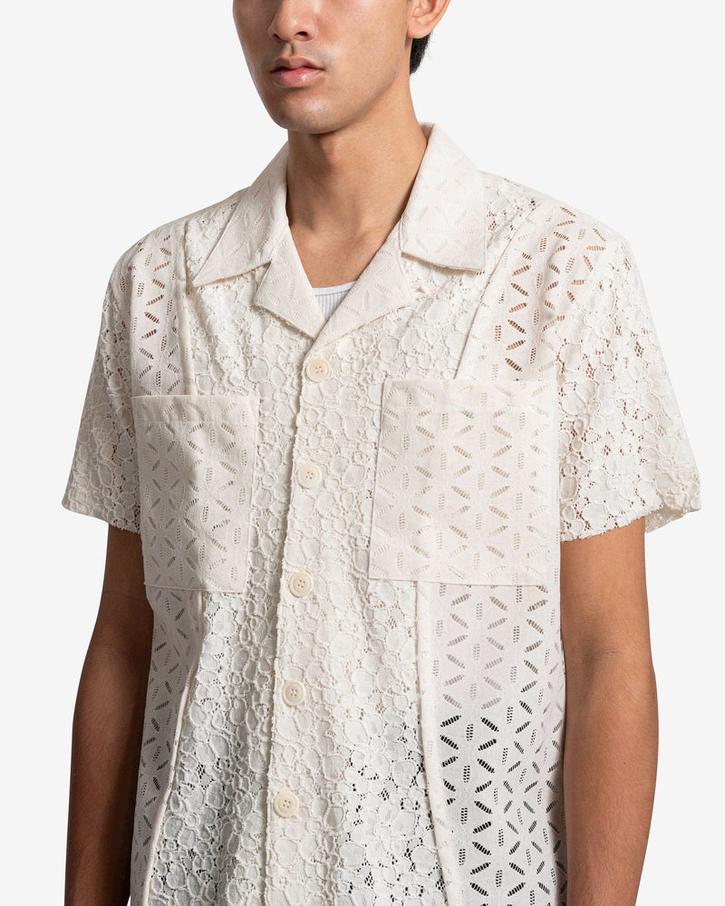 Half Sheer Flower Lace Shirt in Ecru – SVRN