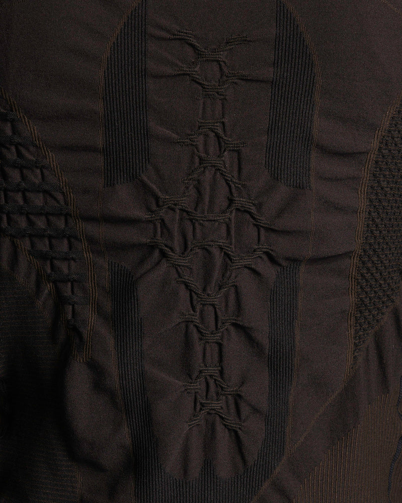 Roa Men's Sweater Half-Zip 3D Knit in Nero/Marrone