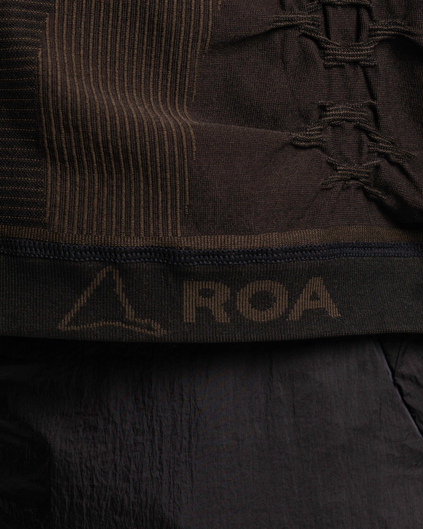Roa Men's Sweater Half-Zip 3D Knit in Nero/Marrone