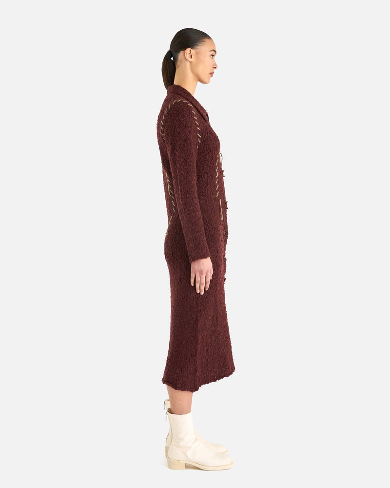 chestnut brown dress MANELI Chestnut Brown Cupro Midi Wrap Dress main image 1