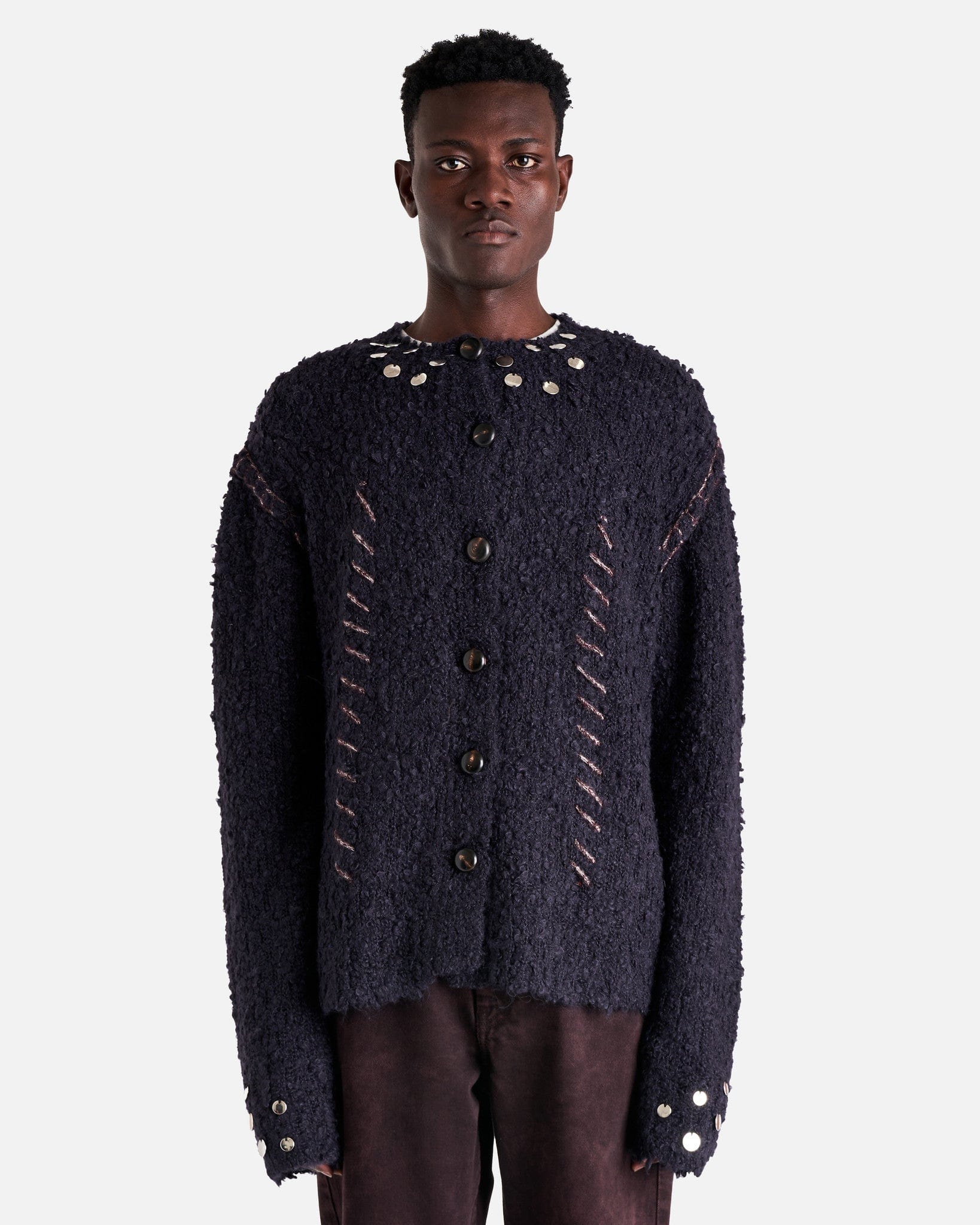 NAMACHEKO Men's Sweater Hankford Cardigan in Navy
