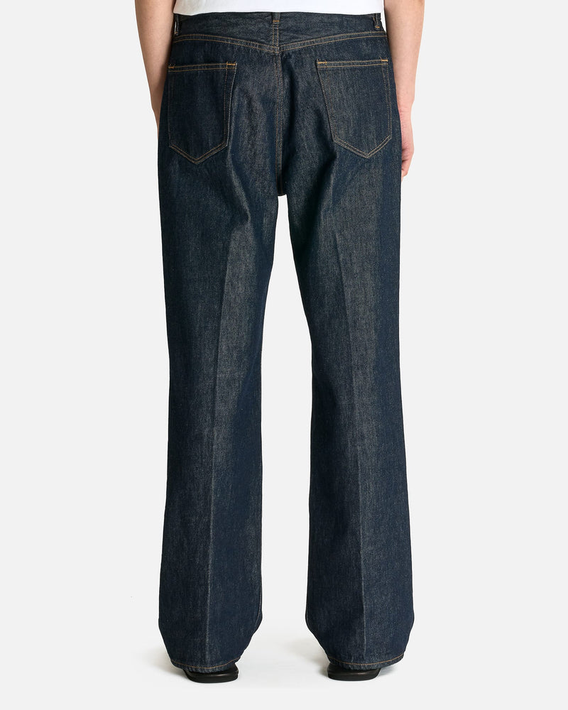 Auralee Men's Pants Hard Twist Denim 5P Pants in Indigo
