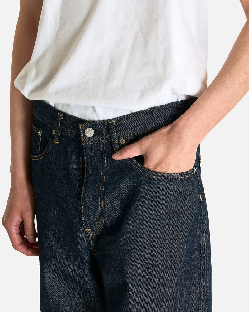 Auralee Men's Pants Hard Twist Denim 5P Pants in Indigo