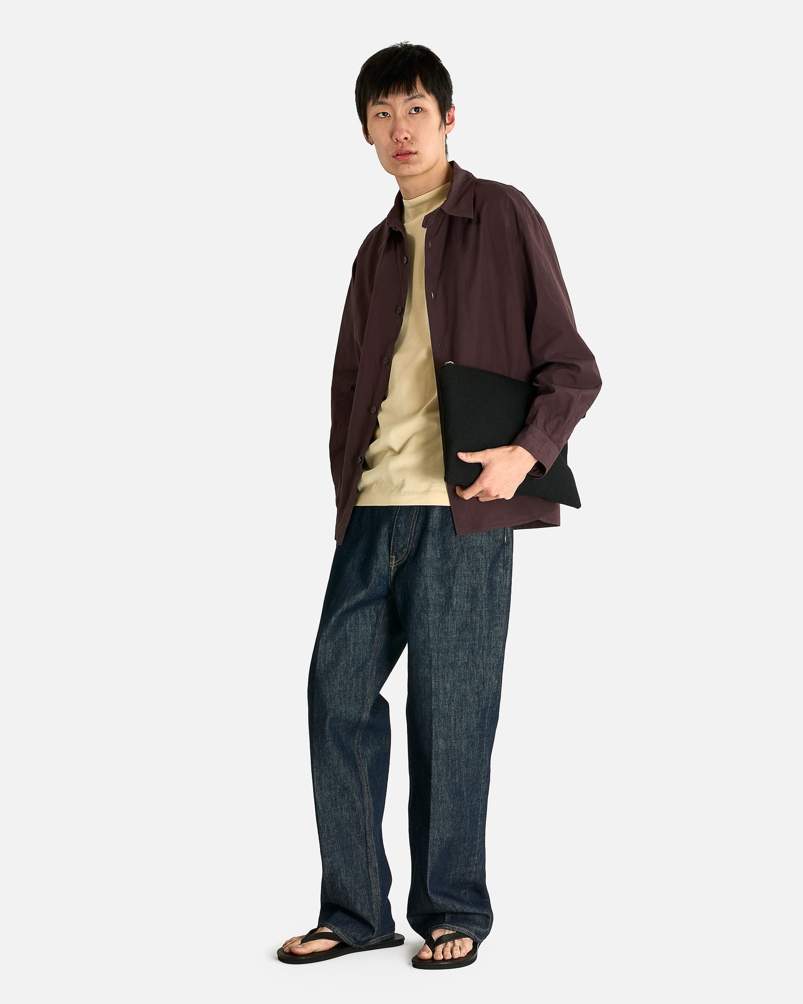 Auralee Men's Pants Hard Twist Denim 5P Pants in Indigo