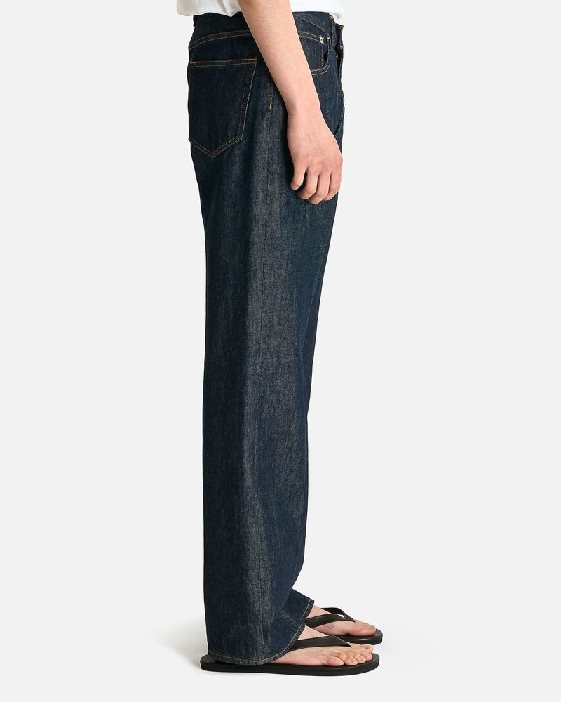Auralee Men's Pants Hard Twist Denim 5P Pants in Indigo