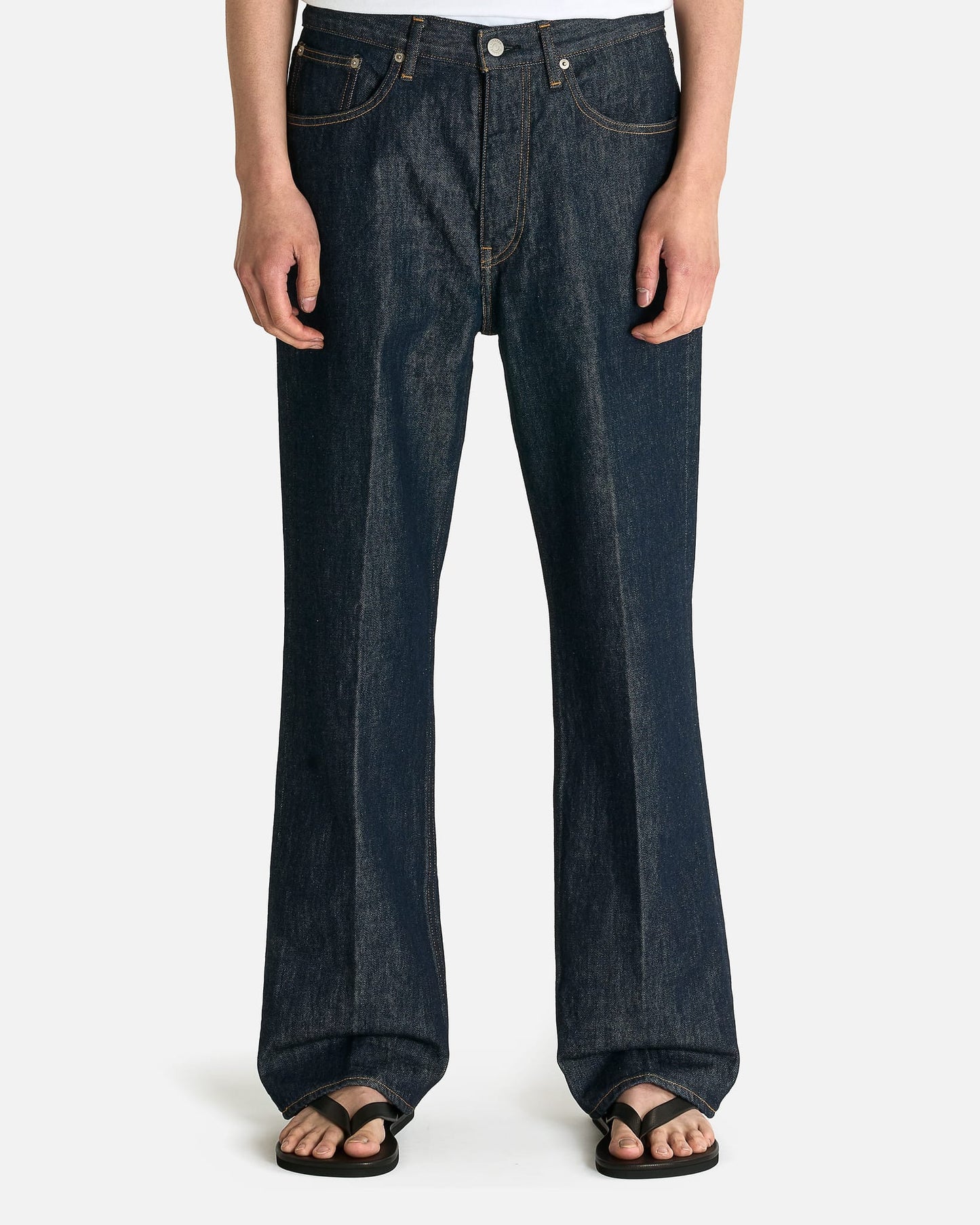 Auralee Men's Pants Hard Twist Denim 5P Pants in Indigo