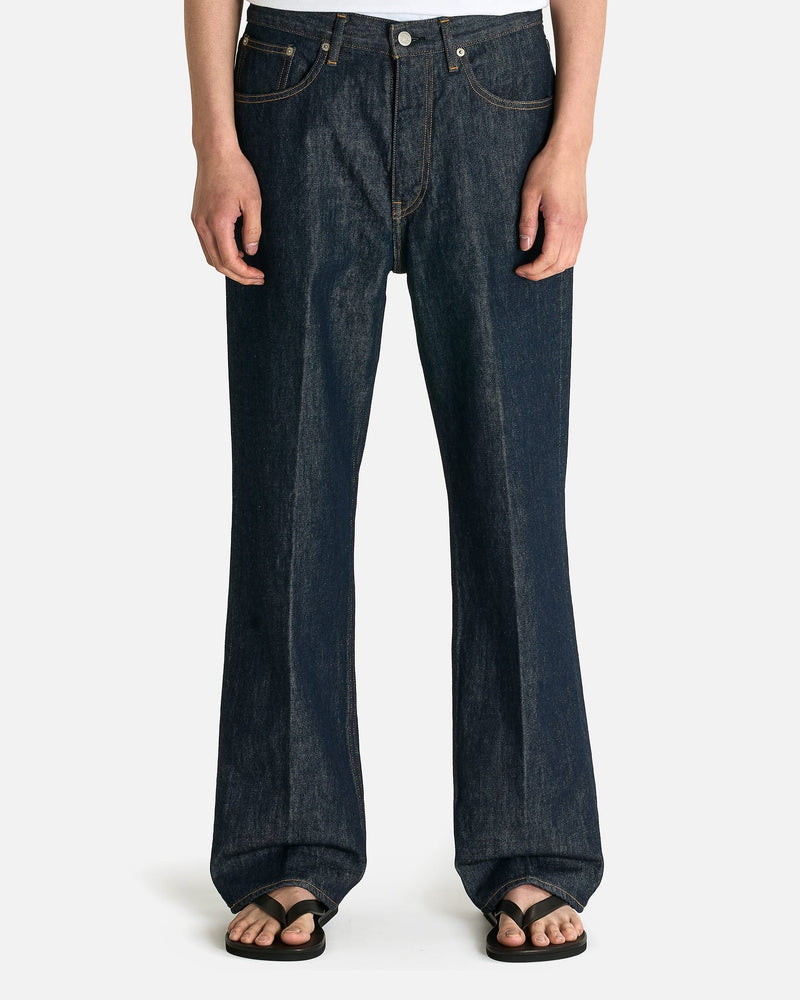 Auralee Men's Pants Hard Twist Denim 5P Pants in Indigo
