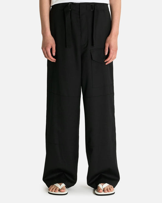 Auralee Men's Pants Harringbone Cargo Pants in Black