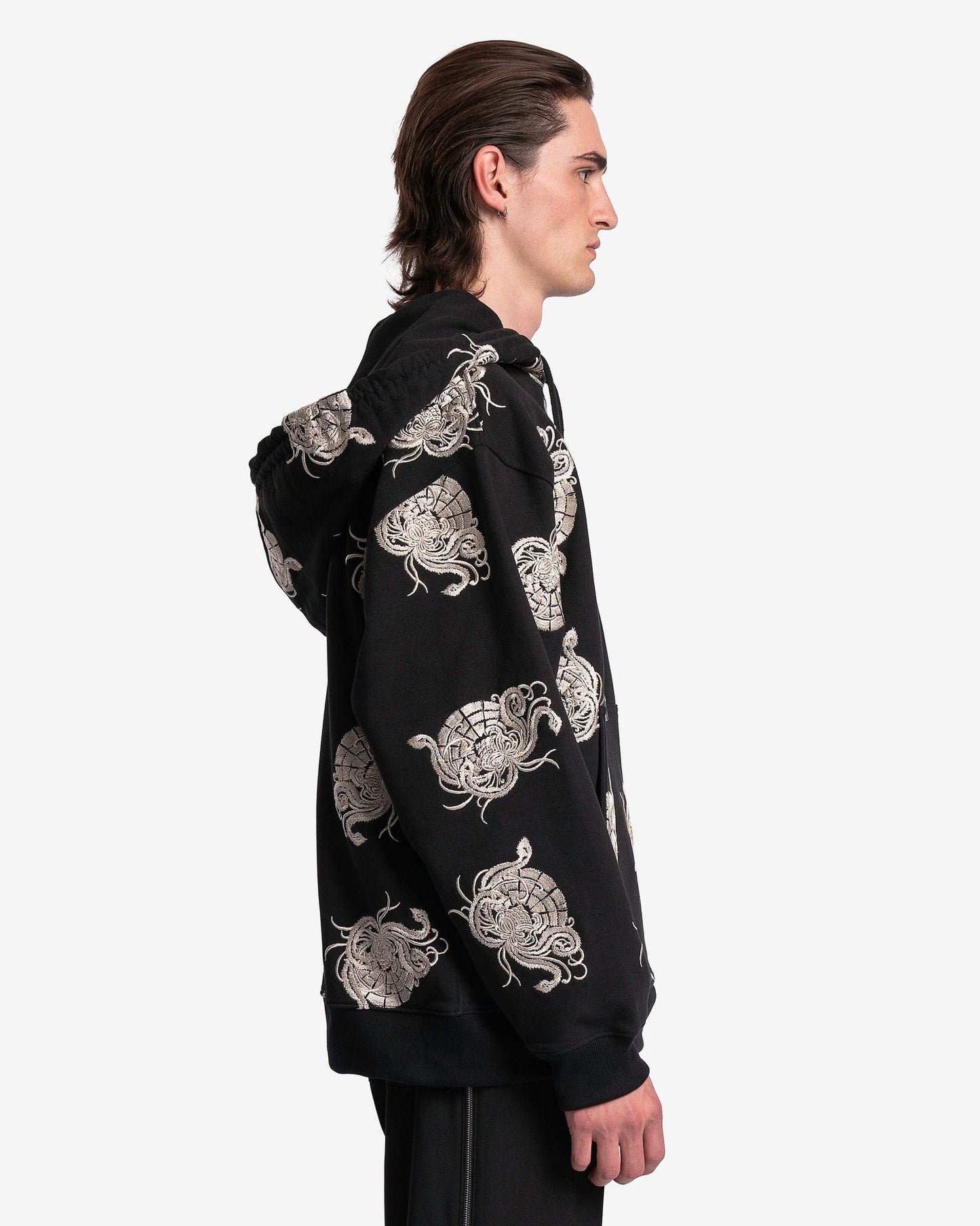 Dries Van Noten Men's Sweatshirts Haxel EMB Hoodie in Black