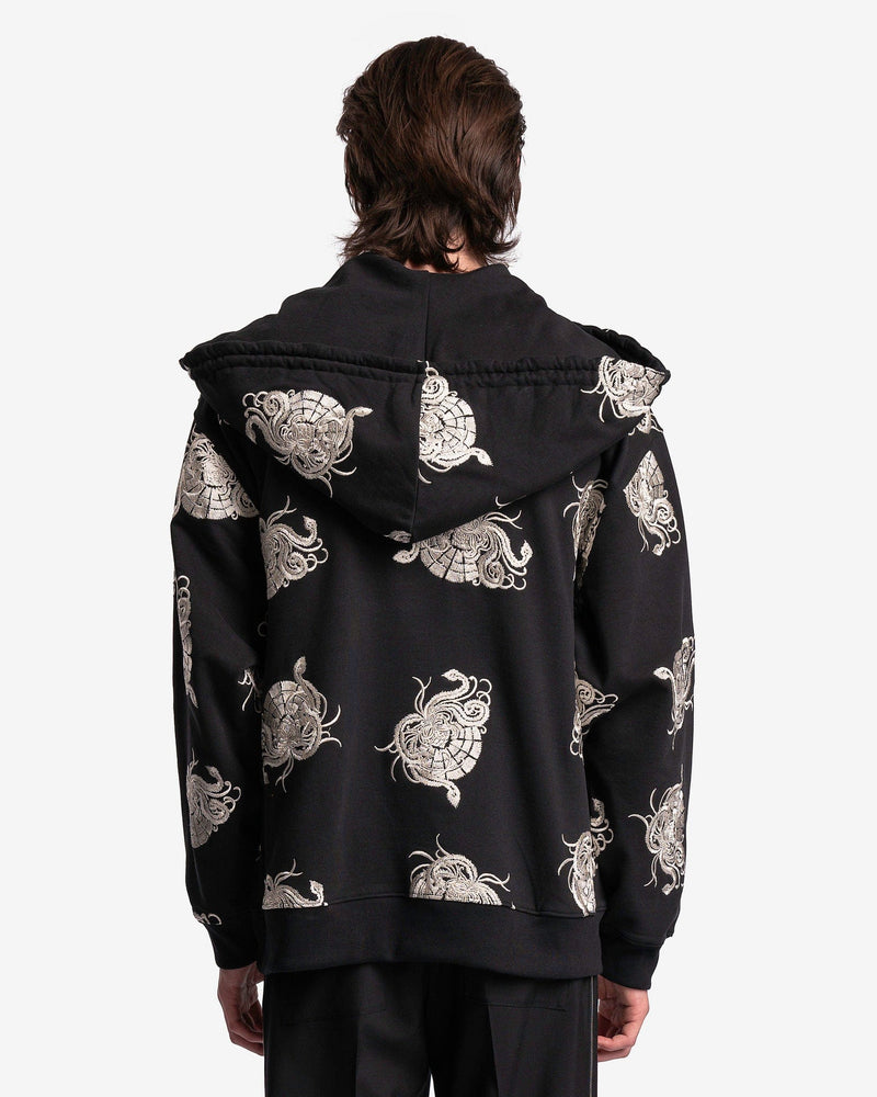 Dries Van Noten Men's Sweatshirts Haxel EMB Hoodie in Black