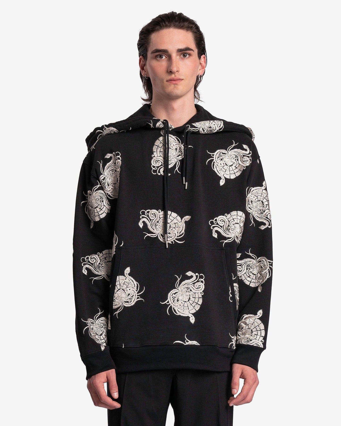 Dries Van Noten Men's Sweatshirts Haxel EMB Hoodie in Black