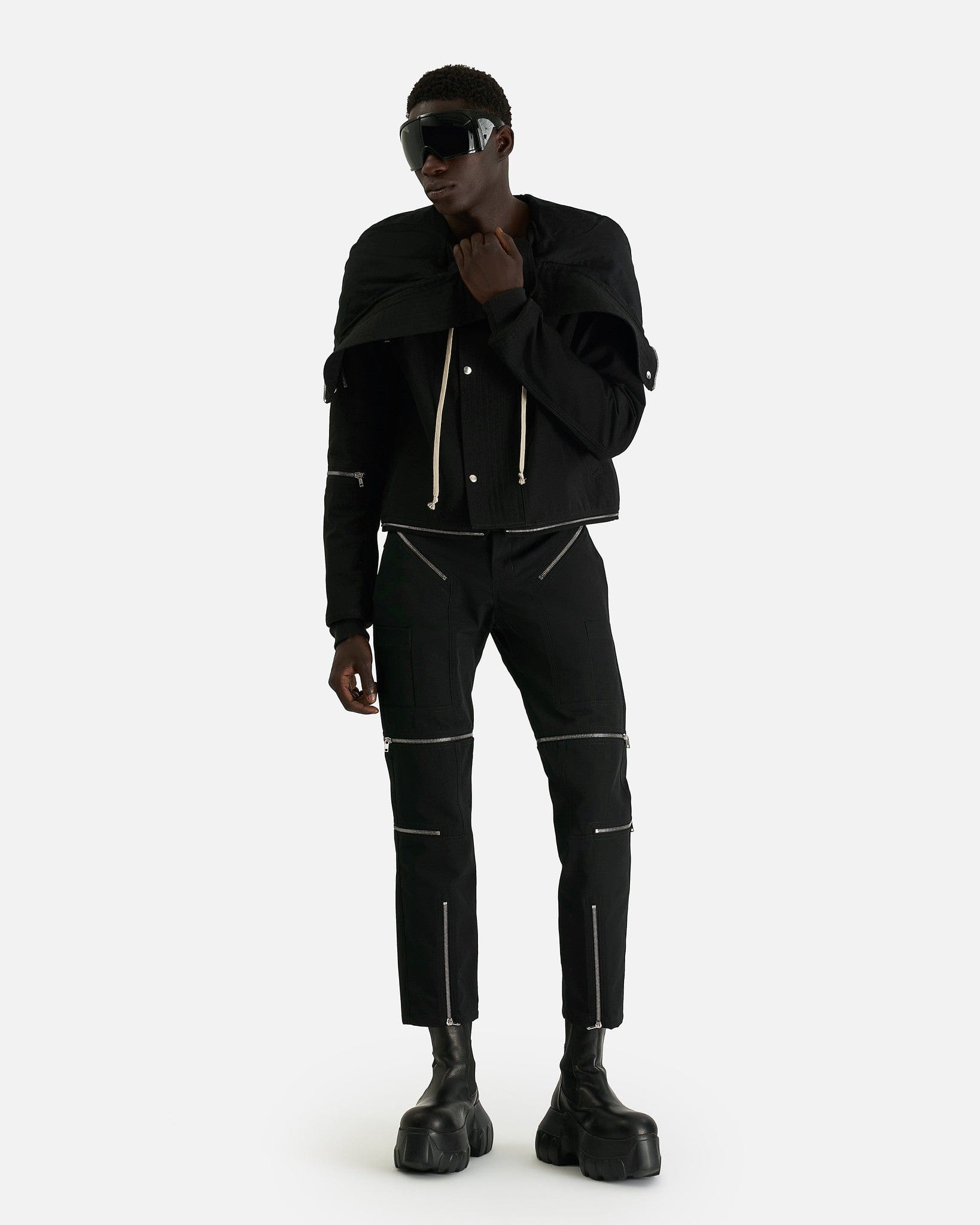 Rick Owens Men's Pants Headon Convertible Pant in Black