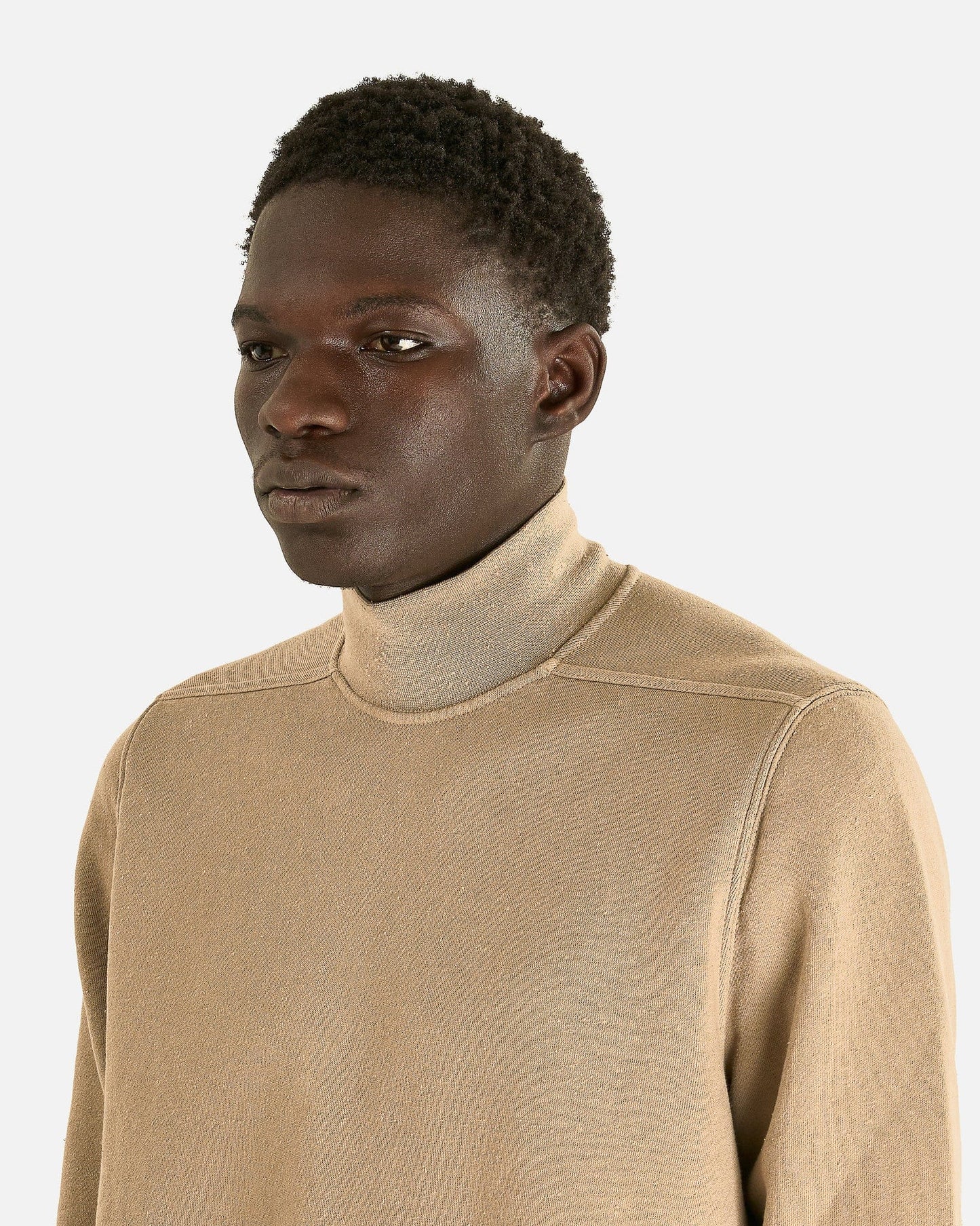 Rick Owens DRKSHDW Men Sweaters Headon Double Sweater in Dirty Pearl