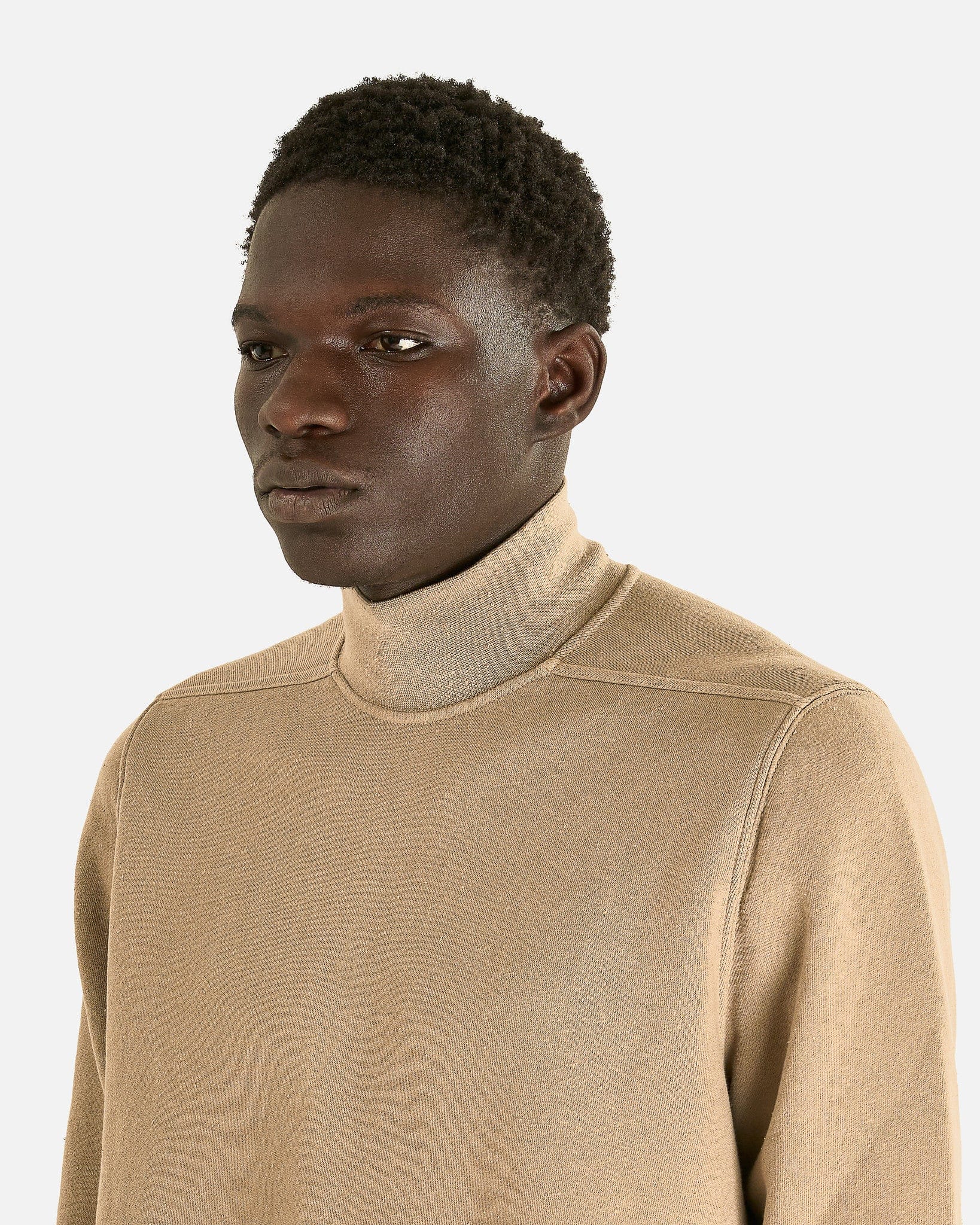 Rick Owens DRKSHDW Men Sweaters Headon Double Sweater in Dirty Pearl