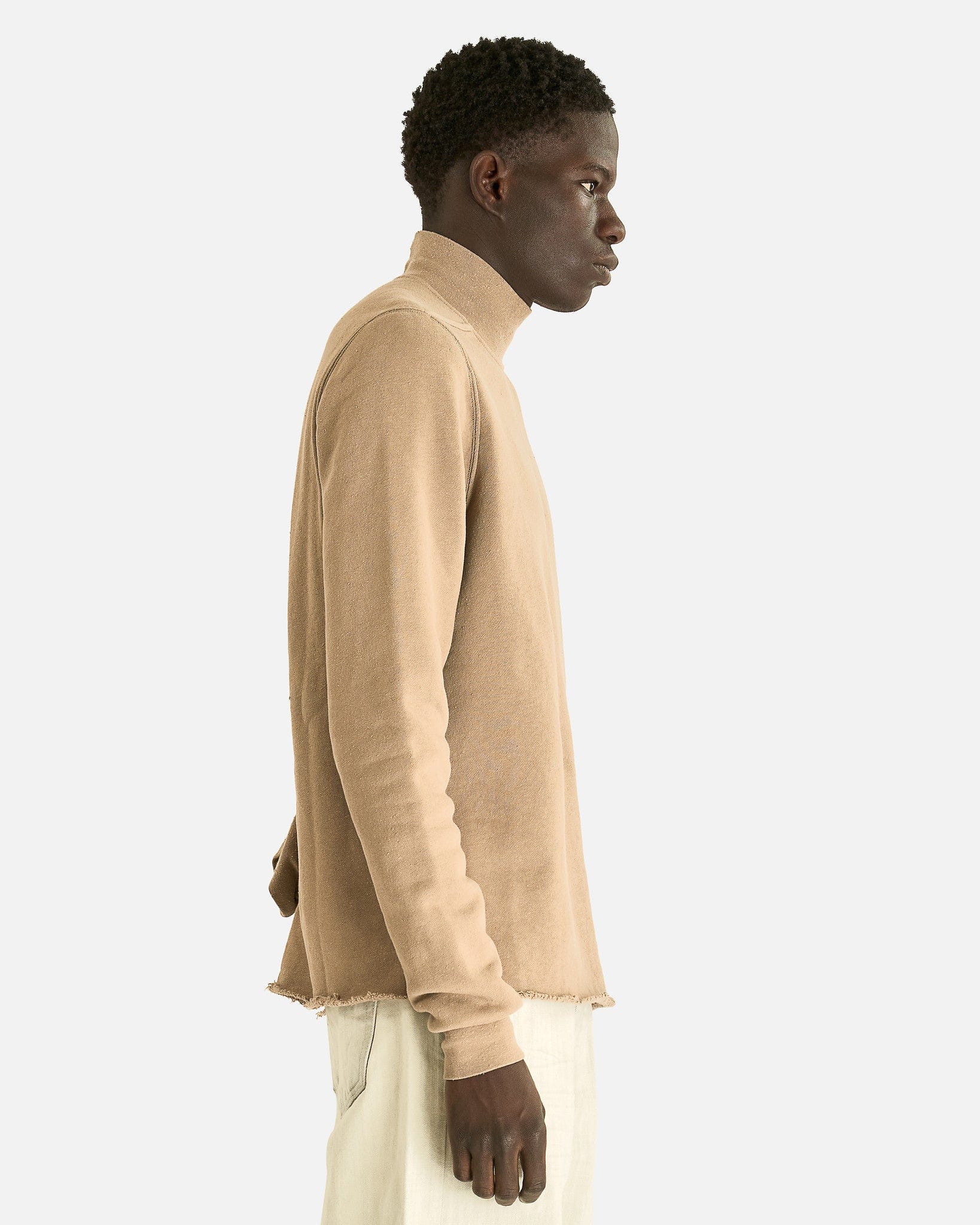 Rick Owens DRKSHDW Men Sweaters Headon Double Sweater in Dirty Pearl