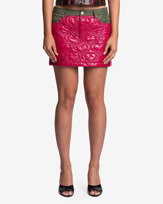 Andersson Bell Women Skirts Heart Quilted Micro Skirt in Magenta