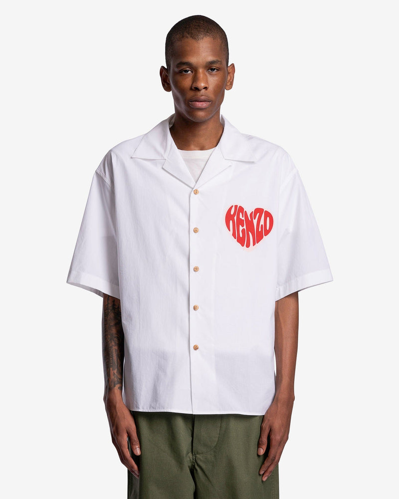 KENZO Men's Shirts Hearts Shortsleeve Shirt in White