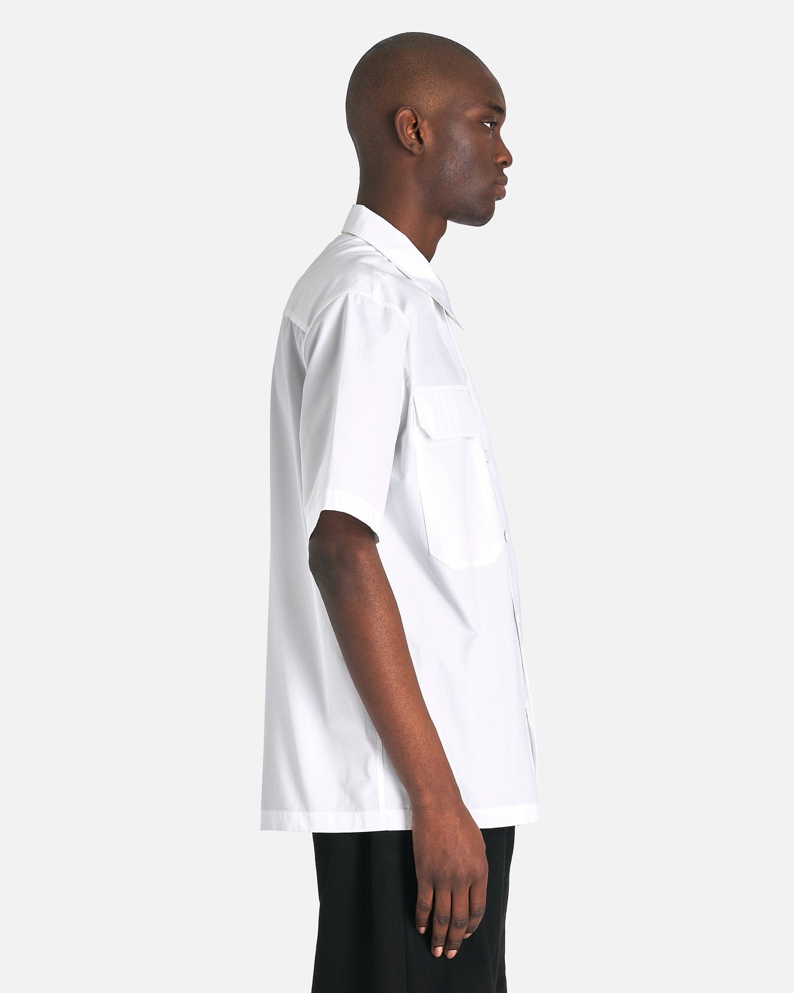 Jil Sander Men's Shirts Heavy Organic Cotton Poplin Shirt in Optic White