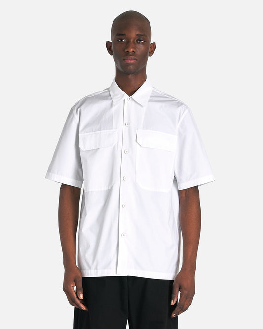 Jil Sander Men's Shirts Heavy Organic Cotton Poplin Shirt in Optic White