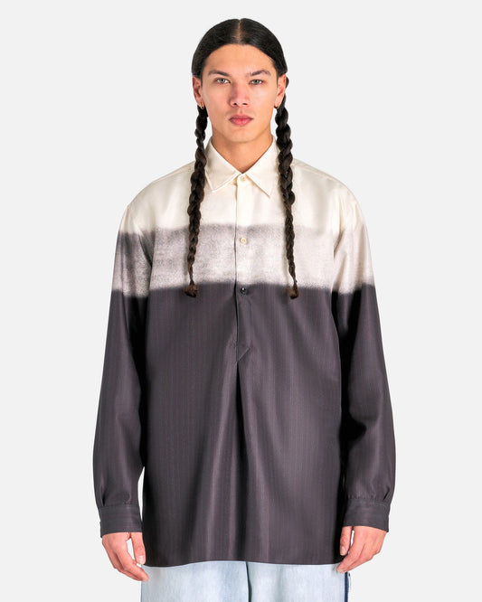Maison Margiela Men's Shirts Heavy Twill Long-Sleeved Shirt in Pinstripes