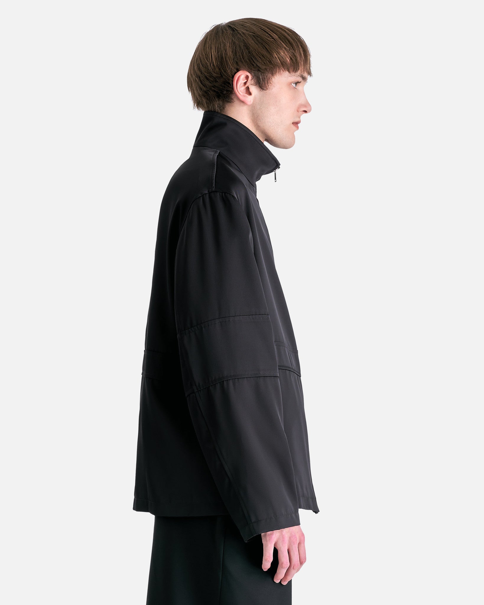 Jil Sander Men's Jackets Heavy Viscose Silk Twill Blouson in Black
