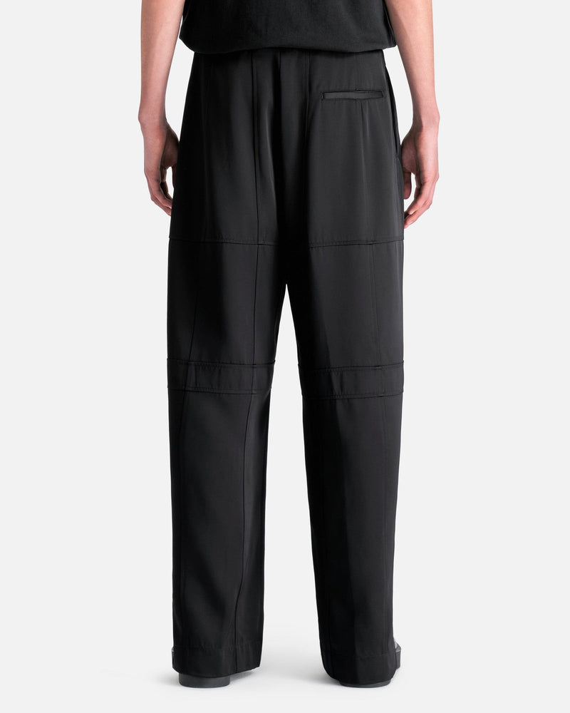 Jil Sander Men's Pants Heavy Viscose Silk Twill Relaxed Fit Trousers in Black