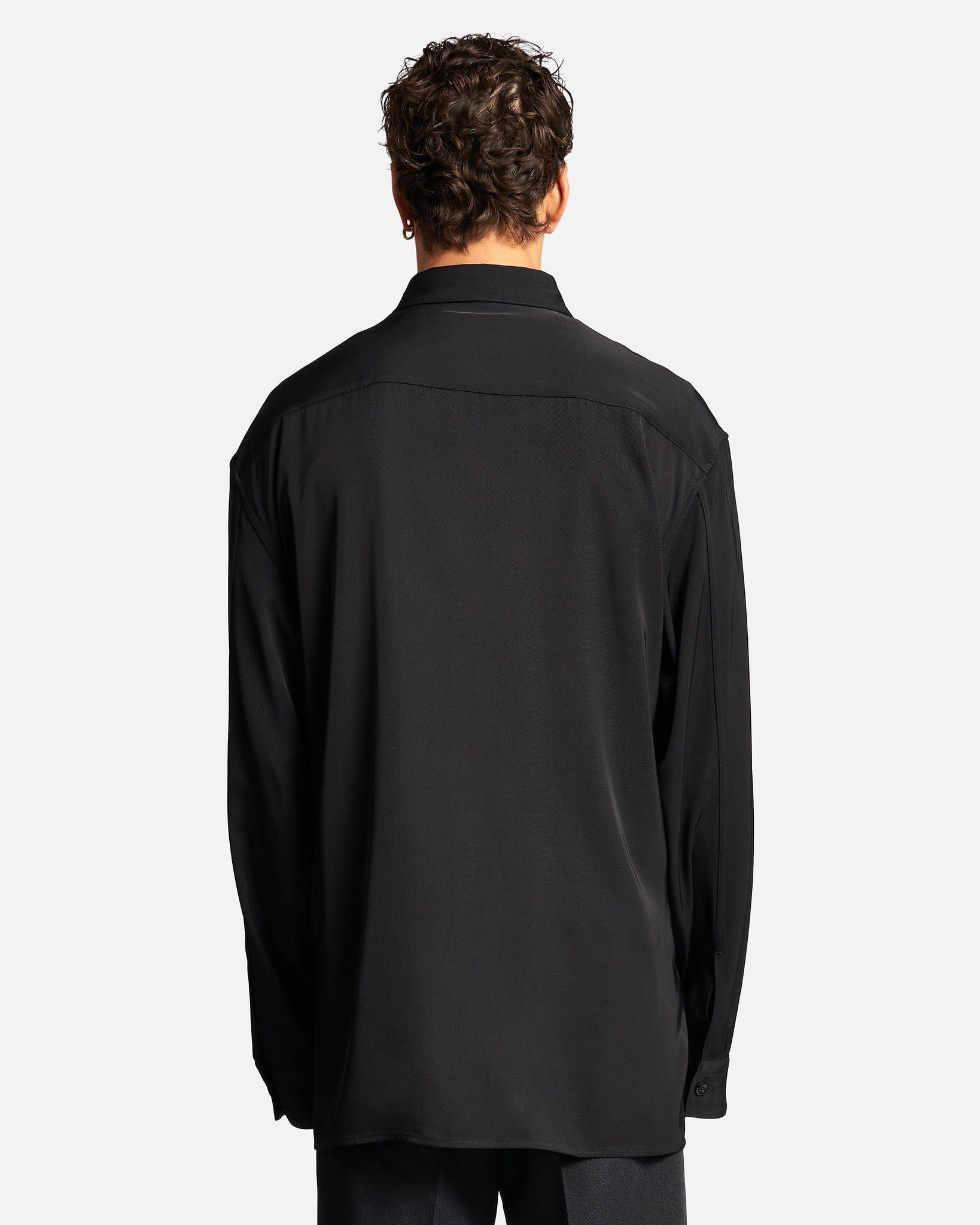 Jil Sander Men's Shirts Heavy Viscose Twill Shirt in Black