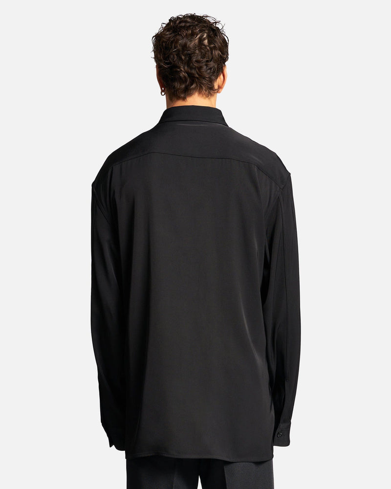 Jil Sander Men's Shirts Heavy Viscose Twill Shirt in Black
