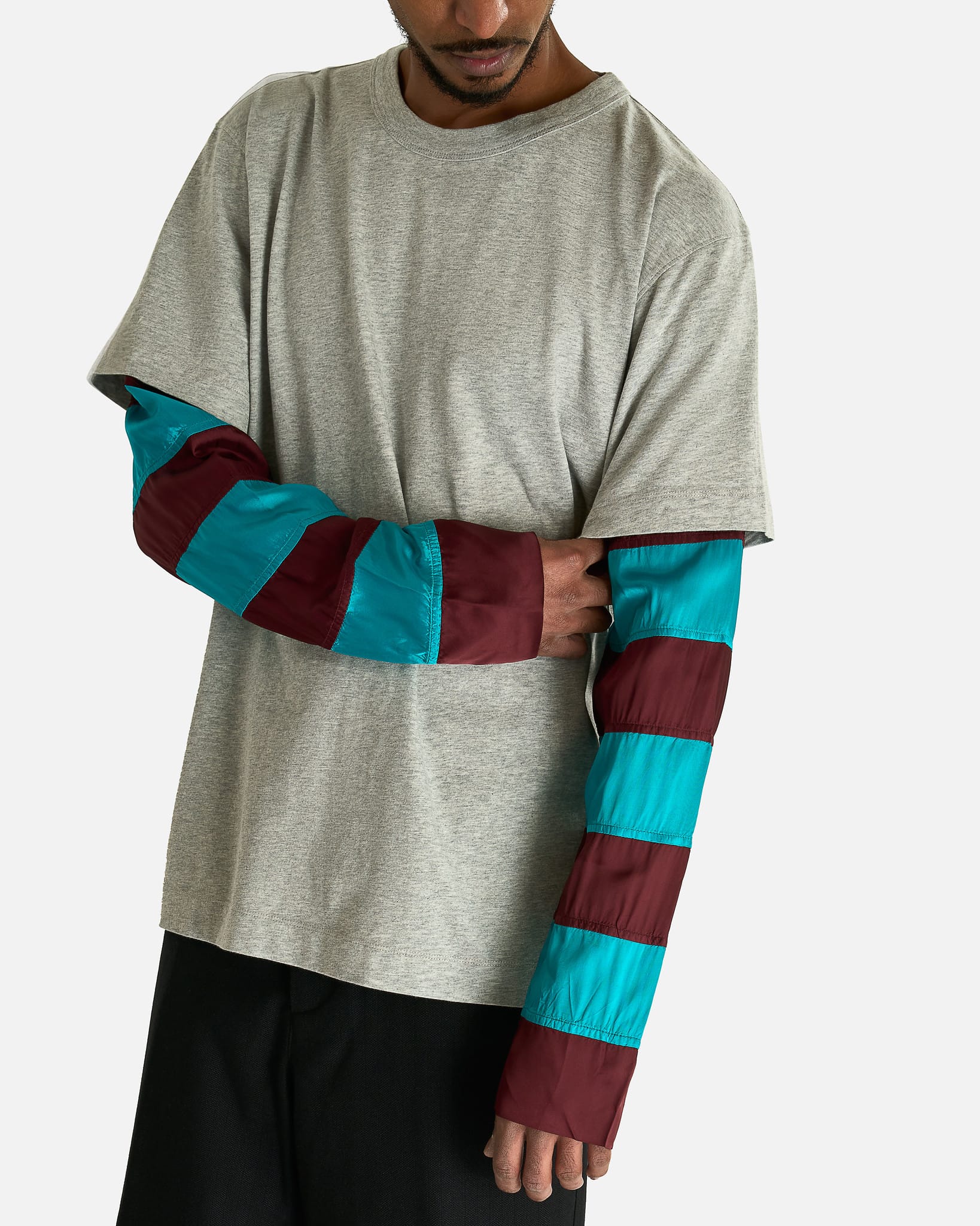Dries Van Noten Men's Shirts Heedar MK LS T-Shirt in Grey Melange