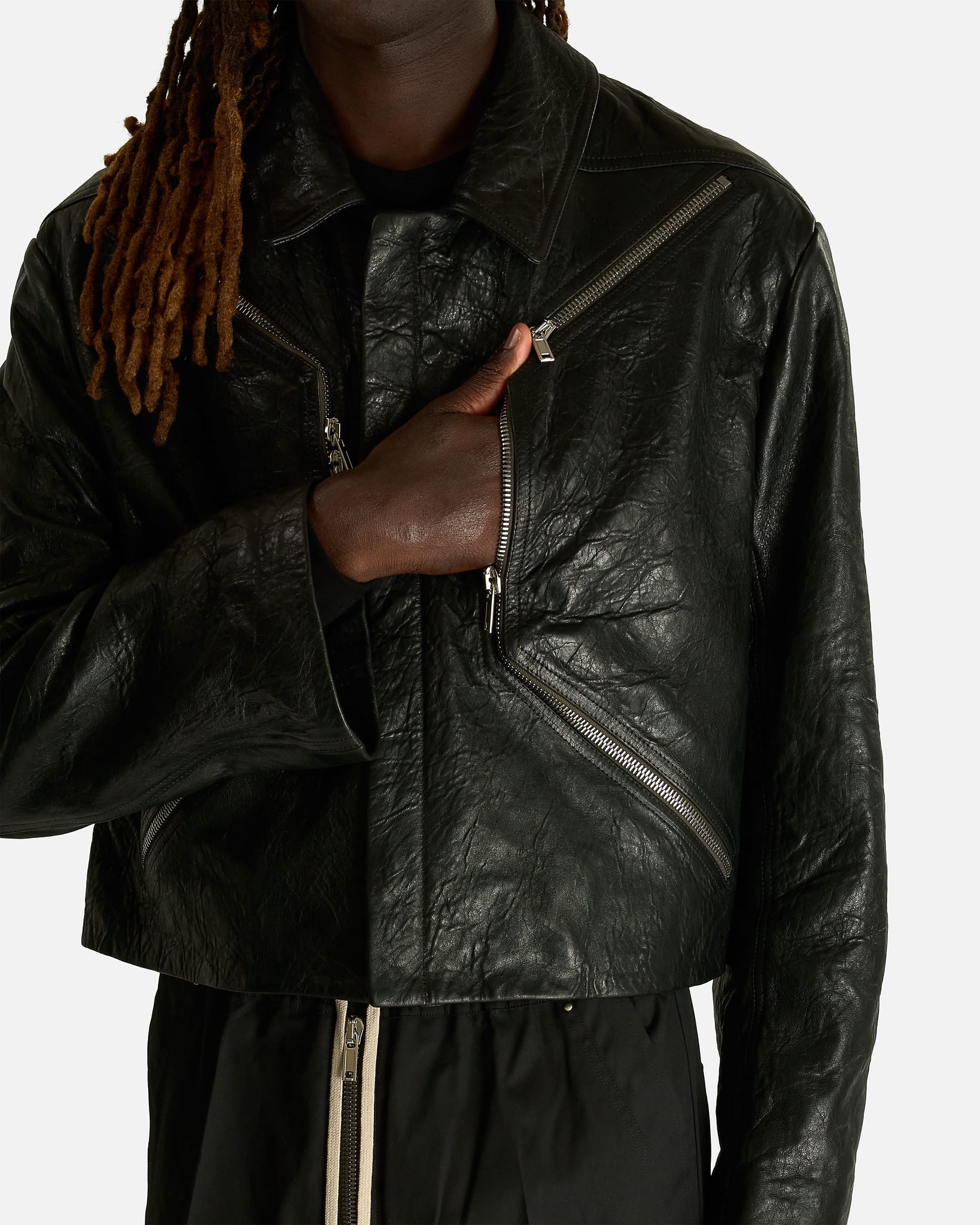Rick Owens Men's Jackets Heizer Mac Jacket in Black