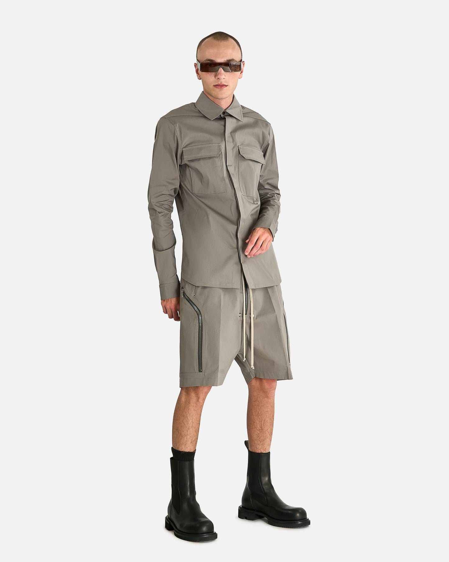 Rick Owens Men's Shorts Heizer Shorts in Steel