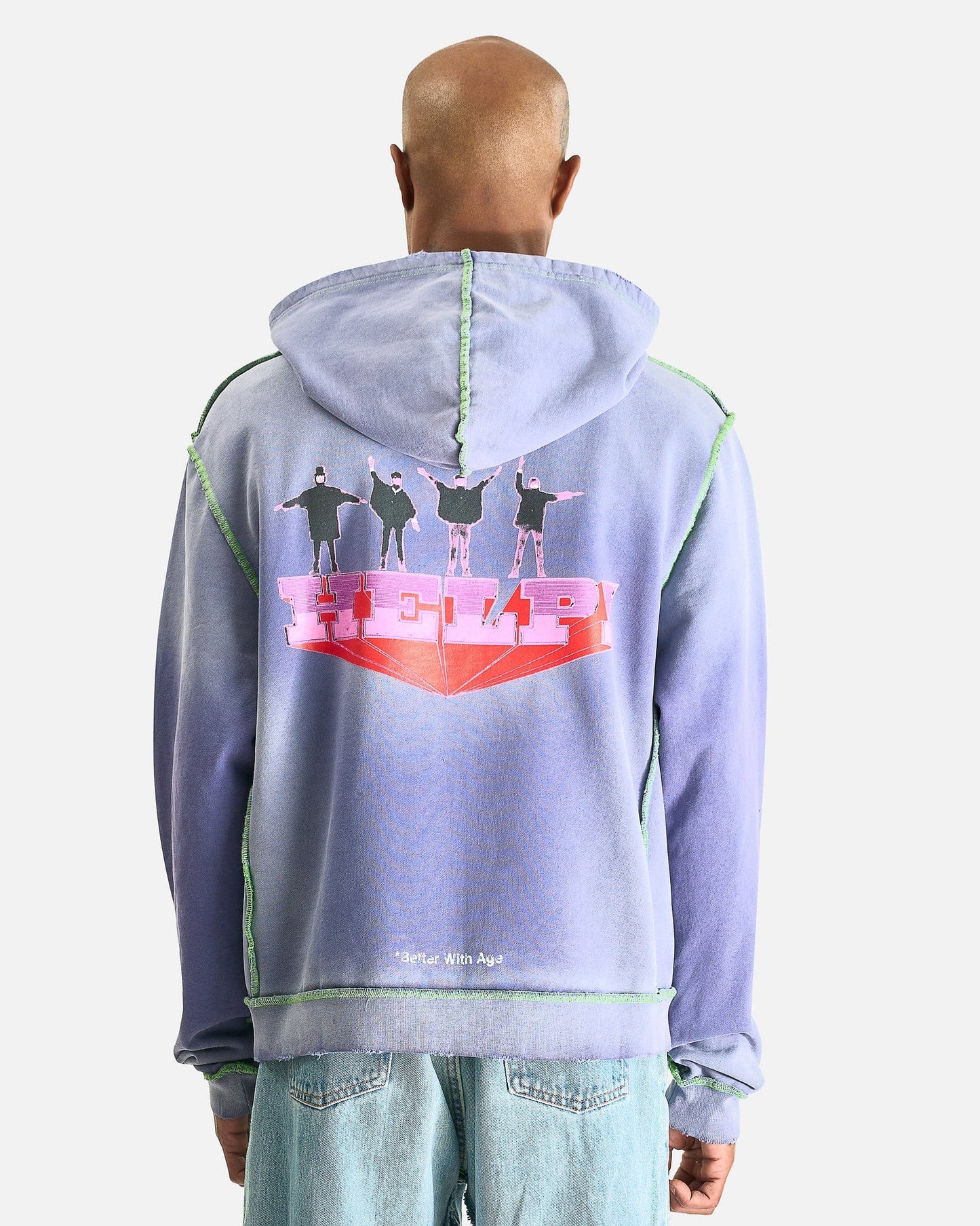 Better With Age Men's Sweatshirts Help! Hoodie in Periwinkle